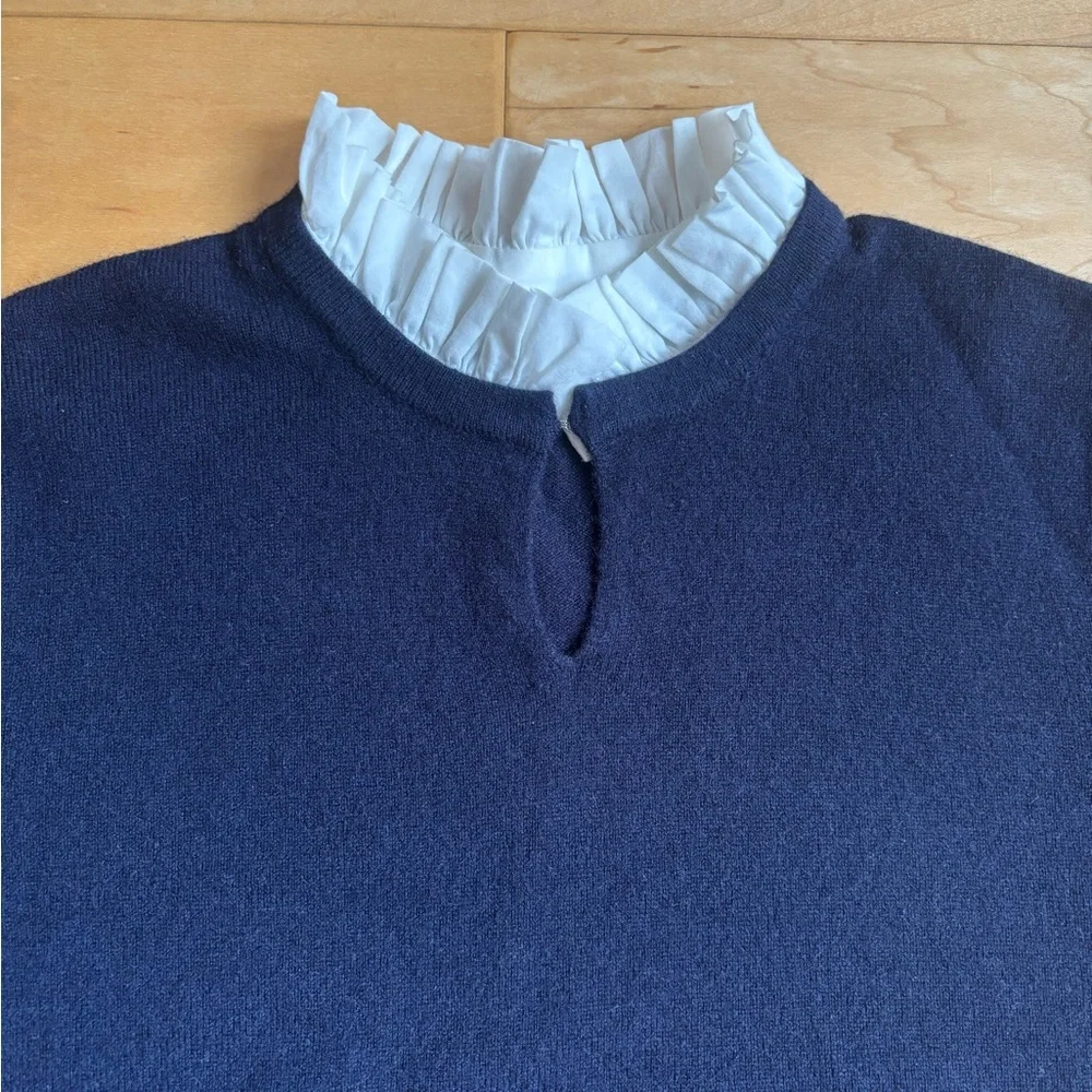 Sandro Isaure Sweater with Detachable White Ruffle Collar - Picture 6 of 12